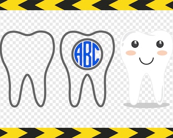 Tooth Svg Clipart Tooth monogram Decal Cricut designs Scrapbook Dxf Pdf Png Cut files