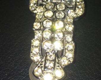 Art Deco dress clip rhinestones