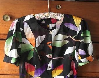 Vintage 80's floral blouse size S