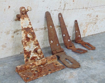 Rusty metal barn lot hinges industrial farm house loft decor