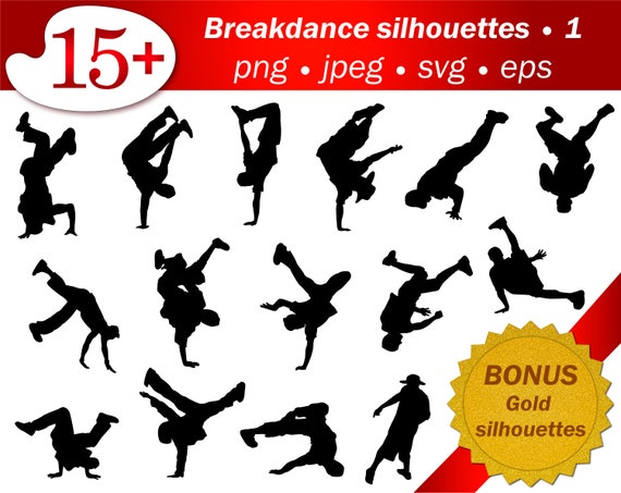 Download People hip hop dancer vector silhouette png svg clip art