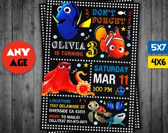 Finding Dory Invitation, Finding Dory, Finding Dory Party, Finding Dory Printable, Finding Dory Invite, Finding Dory Birthday