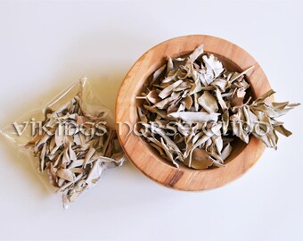White Sage Smudge Sage Bio Loose Sacred Sage Cleansing Ritual Smudging Spiritual Herb, Wicca White Sage Incense, Holly Smoke, Purification