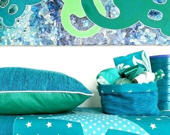 Pillow velvet color Blue/seagreen