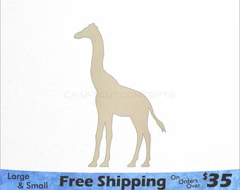 Giraffe Shape - African Wildlife - Large & Small - Pick Size - Laser Cut Unfinished Wood Cutout Shapes (SO-0125)