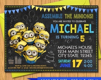 Minion Invitation, Minion Party, Minion Birthday Invitation, Minion Birthday Party, Boy Girl Minion Invitation - Digital, Printable.