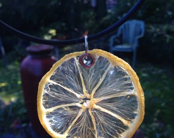 Real Lemon Slice Necklace