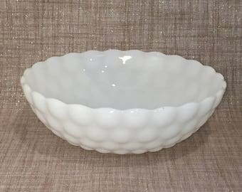 Vintage Anchor Hocking Milk Glass Bubble Bowl