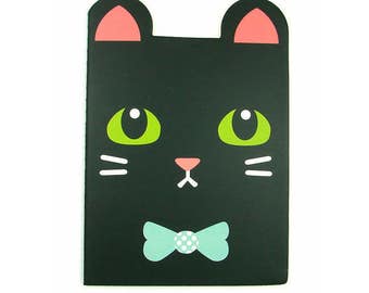 Kawaii black cat notebook