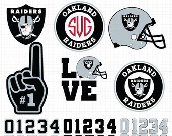 Oakland Raiders- Cuttable Design Files (SVG, EPS, JPG) For Silhouette Studio, Cricut Design Space, Cutting Machines,Instant Download