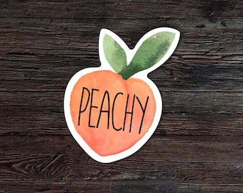 Peachy Decal - Peach Vinyl Sticker - Watercolor Peach Decal - Car Window Decal - Laptop Sticker - Tumbler Decal
