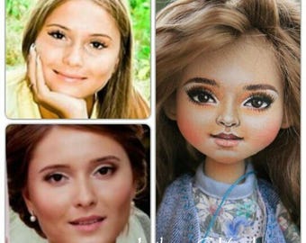 Textile doll brunette textile doll and interior doll fabric doll portrait doll cloth textile doll текстильная кукла selfy doll portrait doll