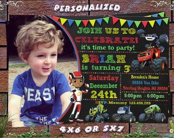 Blaze Birthday Invitation Printable, Blaze Invitation, Blaze Birthday Party Invites, Blaze and the Monster Machines