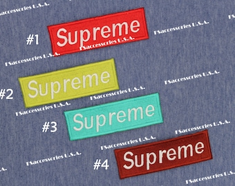 Supreme Iron On Patch 4.5'' x 1.4'' Supr Patch Badge Top-quality Embroidery Patch Hip Hop Street Art Patch Hat Decoration/Clothing/Bag #A6