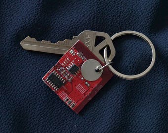 Key ring made from recycled computer parts