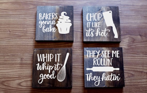 Set Of 4 Funny Kitchen Signs Kitchen Signs Farmhouse Sign   Il 570xN.1177101350 Qr1j 