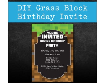 5" x7" Birthday Invitation - DIY - Download and Fill it In Yourself - No Graphic Design Program Needed
