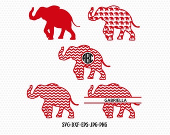 Elephant Monogram frames SVG, Elephant SVG,Alabama Monogram Frame svg,CriCut Files frame Cricut download svg jpg png dxf Silhouette cameo