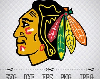 Chicago Blackhawks Logo SVG DXF EPS Png Digital Cut Vector Files Silhouette Studio Cricut Design Space forCameo & Cricut Explore Vinyl Decal