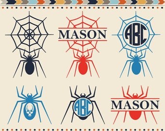 Spider Svg Spider Frames Svg DXF Halloween Spider Svg Spider Net Svg Cricut downloads Silhouette Monogram Spider Svg Dxf Jpg Png Eps Pdf Ai