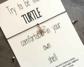 Turtle bracelet, Wish bracelet, Turtle quote, Sea turtle, Turtle gifts, Turtle jewelry, Turtle wish bracelet, Friendship bracelet, A58