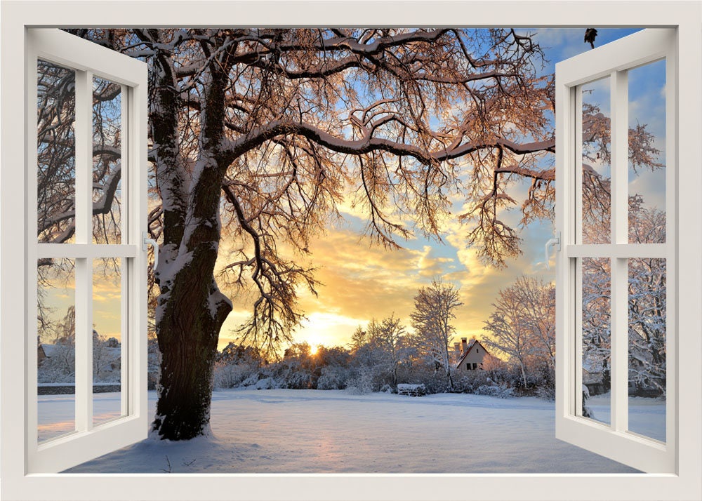 Winter Wall Decal 3d Window Wall Decal Window View Wall
