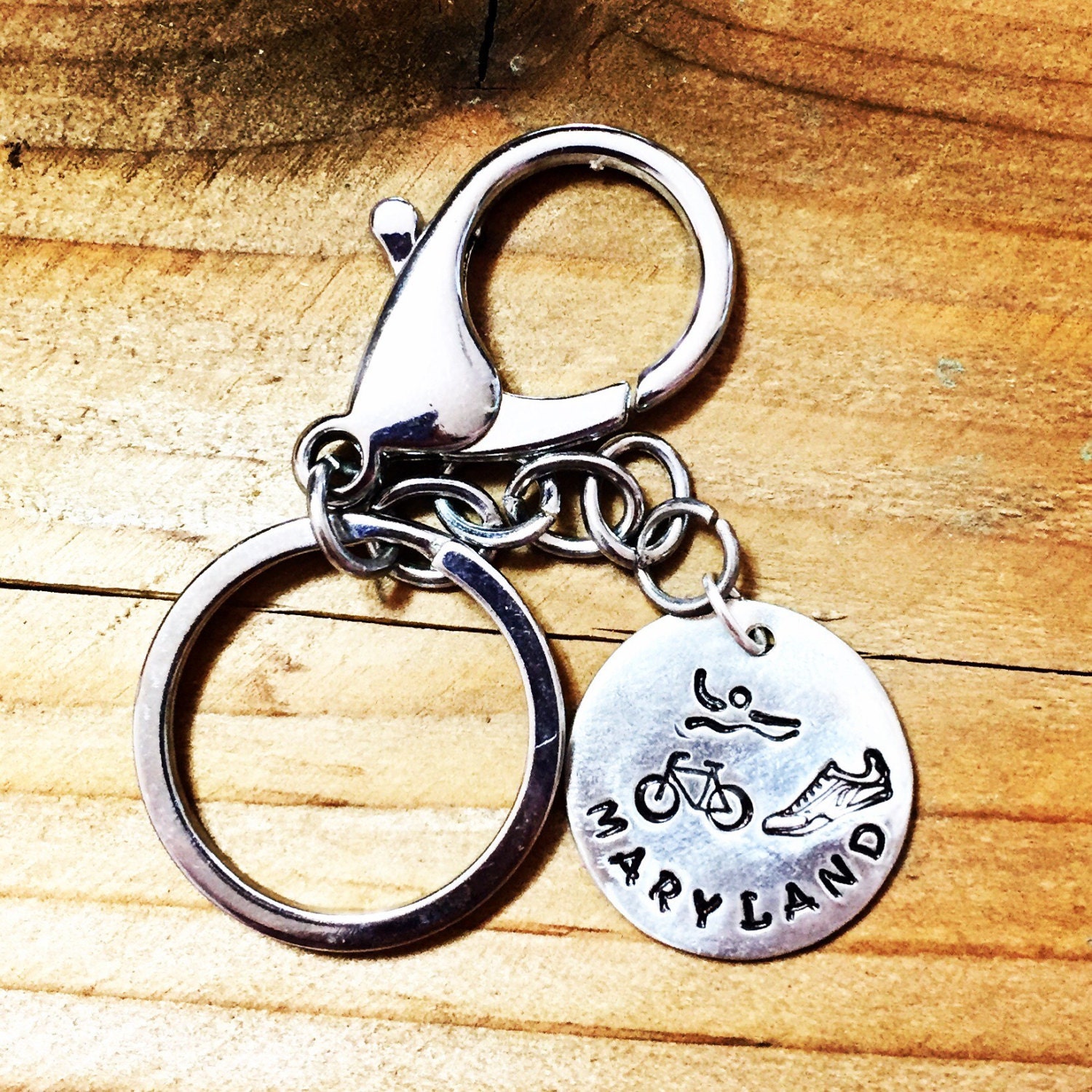 Ironman Triathlon Gifts Custom Triathlete Keyring Run Swim