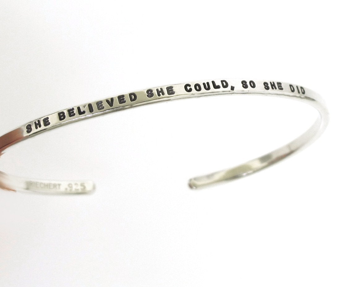 She Believed She Could So She Did bracelet thin by KathrynRiechert
