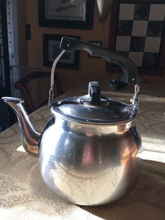 Vintage Adcraft Korea Stainless Steel Tea Kettle Wide Mouth