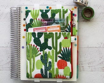 Cactus Planner Pouch - Planner cover - Planner Band - Pocket Planner Pouch - Cactus Bag - Journal Cover - pencil pouch - Southwestern Bag