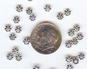 Silver Pewter Heishi Rondelle Spacer Beads 4mm 25pcs