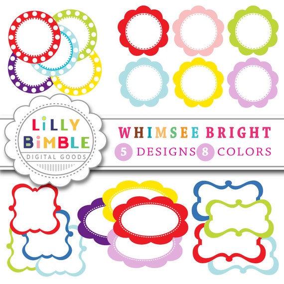 40% off Whimsee Bright Labels, tags, banners, for stationary, scrapbooking, cards, frames, Instand Download Il_570xn