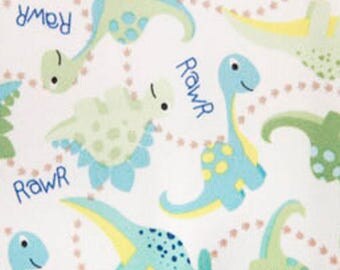 Dritz Babyville Boutique Dinosaur Printed Laminated PUL Waterproof Diaper Fabric By The 1/2 Yard