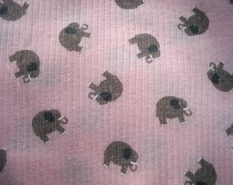 Baby Elephant Ribbed Knit Fabric