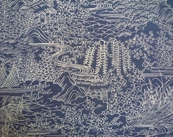 Silk Kimono Fabric, Light Blue Silk Kimono Fabric Chirimen Vintage Craft Supply Japanese Fabric Panel