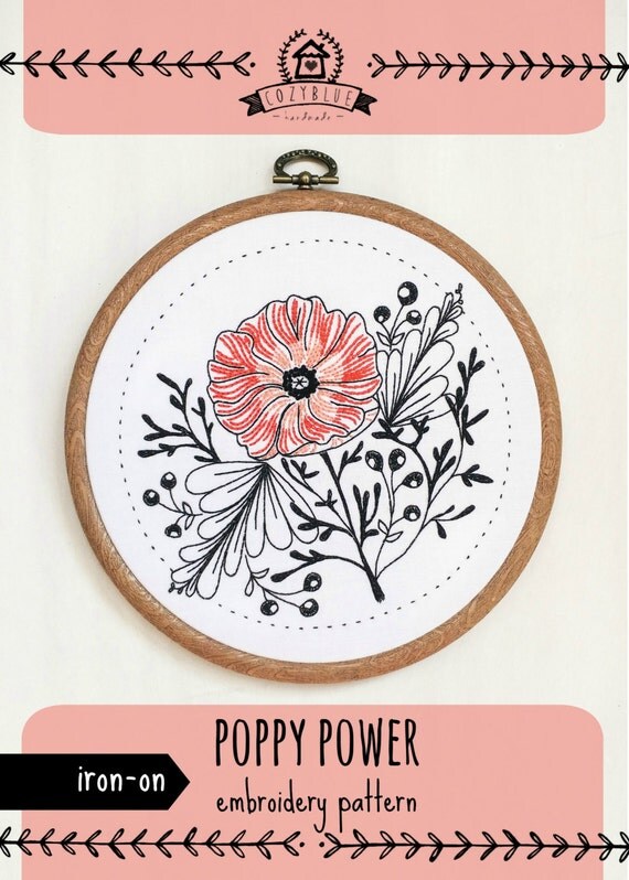 IRONON transfer embroidery patterns DIY craft iron on by cozyblue