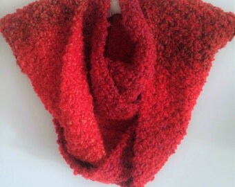 Knitted Scarf, Red Stripe Knitted Scarf,Hand Knitted Scarf