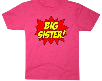 Superhero Big Sister Shirt Comic Book Style Awesome Big Sister T-Shirt