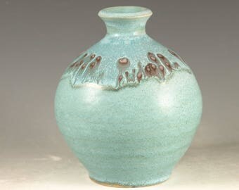 Small Bud Flower Vase - handmade pottery with turquoise glaze