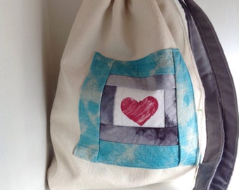 Knitting bag Yarn bag, Crochet project bag, gifts for knitters, Knitting bag Drawstring bag Shawl knitting bag