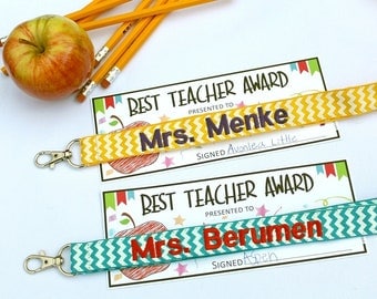 Personalized Lanyard in Chevron, Teacher appreciation, Teacher Gift