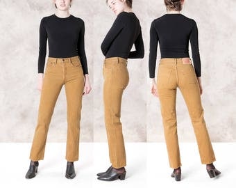 LEVIS 501 JEANS women xx VINTAGE 90s brown mustard High Waist mom / Size 6 8 / 29 waist / levi strauss