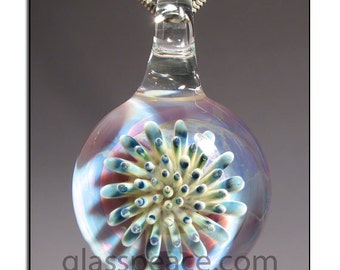 Glass Pendant blown glass jewelry Glass Peace lampwork handmade boro art focal (5915)