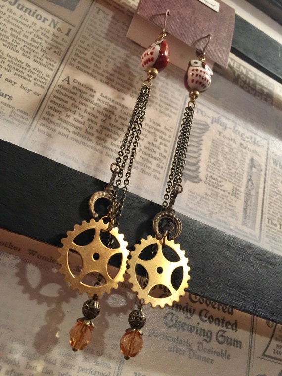 Nightowl earrings by poseidonsconsort steampunk buy now online