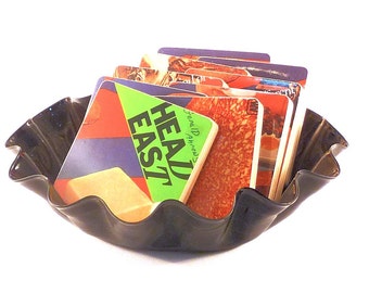 Head East recycled A Different Kind of Crazy album cover wood coasters with warped record bowl