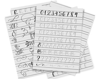 10 Practice Sheets for Brush Lettering Hand Lettering