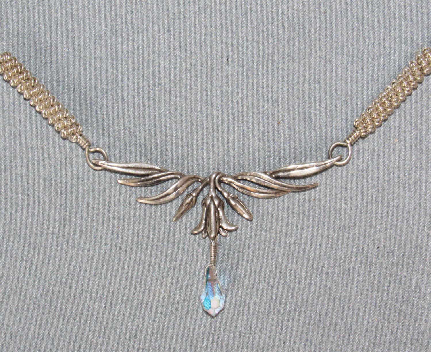 Sterling Silver Necklace with Handmade Links 17.