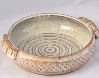 Mini Casserole Dish / Brie Baker - Cream / White /Chowder - Ceramic Stoneware Pottery