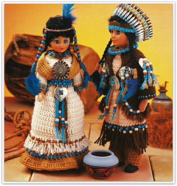 Crochet Native American Doll Clothes For Girl and Boy Doll
