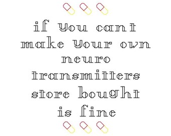 Storebought neurotransmitters - cross stitch pattern